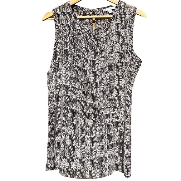 CAbi Tops - CAbi | Shear Black & White Sleeveless Blouse Sz Small